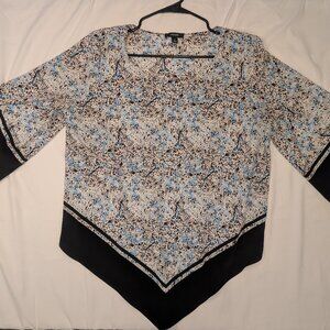 Alfani patterned tunic blouse, business casual, medium